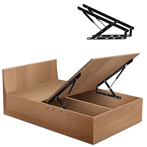 Guoyoocc 1 Paar Klappbett-Hebemechanismus aus robustem ​Stahl,Feder Scharnier Lift Up,klappbar,schwarz,Klappmechanismus,Klappmechanismus,Hebemechanismus FüR Schwere BettkäSten,für Hardware Möbel Bett von Guoyoocc