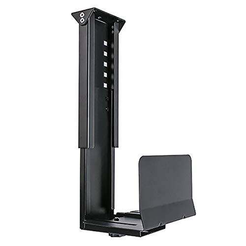 Guoyoocc Rechner-Halter Computer-Halterung PC Wand-Halterung Computerturmständer zur PC-Untertisch-Montage(Stahl,Höhe: 30-50 cm/Breite: 14,5-24,5 cm) - Schwarz/Weiß von Guoyoocc