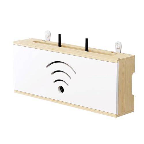 Wand Router Aufbewahrungsbox,WiFi Router Storage Box,Holz Router Regal,Router Box Wandhalterung,Wandbehang Router Dekorative Box,TV Kabel Verstecken Box,WLAN Box Router Regal,Regal Für Router Wand. von Guoyoocc