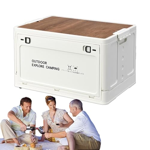 Campingbox Camping Aufbewahrungsbehälter, 33L/60L Picknickkorb Faltbar Plastik Aufbewahrungsbehälter Mit Deckel, Stapelbare Lagerkisten Auflagenbox Als Tischplatte Für Outdoor Camping Auto Kofferraum Campingbox Camping Aufbewahrungsbehälter, 33L/60L Picknickkorb Faltbar Plastik Aufbewahrungsbehälter Mit Deckel, Stapelbare Lagerkisten Auflagenbox Als Tischplatte Für Outdoor Camping Auto Kofferraum von Gupcaqosjw