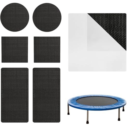 Gupcaqosjw 6 Stück Trampolin Reparaturset Sprungtuch, Selbstklebend Trampolin Flicken Reparatur Set Nylon Reparatur Patches Selbstklebende Nylon Patches Wasserdichte Reparatur Patches von Gupcaqosjw
