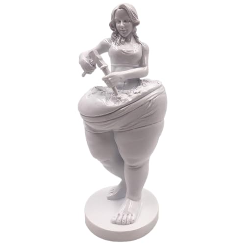 Gupcaqosjw Abnehmende Göttin Figur Fat Lady Yoga Skulpturen, Abnehmende Göttin Harz, Fat Lady Figur, Fat Lady Figur Modell, Kreative Fra-u Harzskulptur, Fitness Yoga Schreibtischen Dekoration 19.5X7cm von Gupcaqosjw