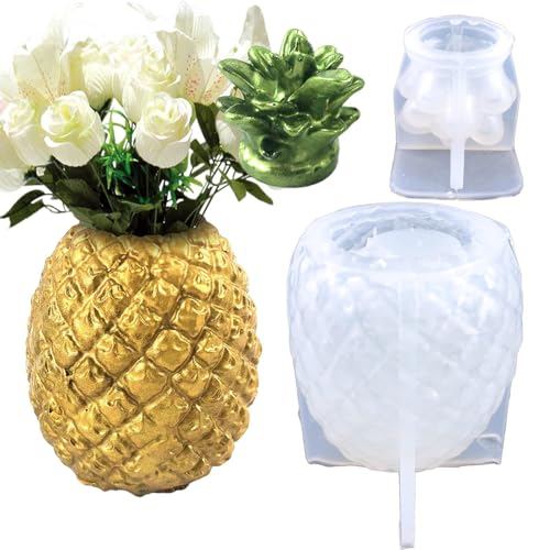 Gupcaqosjw Ananas-Silikonform - Ananas-Stifthalterform mit Deckel | DIY-Harz-Blumentopfform, Epoxidharz-Ananas-förmige Vase, Stifthalter, Flaschenglas Gupcaqosjw Ananas-Silikonform - Ananas-Stifthalterform mit Deckel | DIY-Harz-Blumentopfform, Epoxidharz-Ananas-förmige Vase, Stifthalter, Flaschenglas von Gupcaqosjw