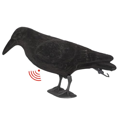 Gupcaqosjw Attrappenkrähe | mit Sound Krähenfigur - Realistische Batteriebetriebene Dekoration Für Garten Terrasse Boot Halloween Deko von Gupcaqosjw