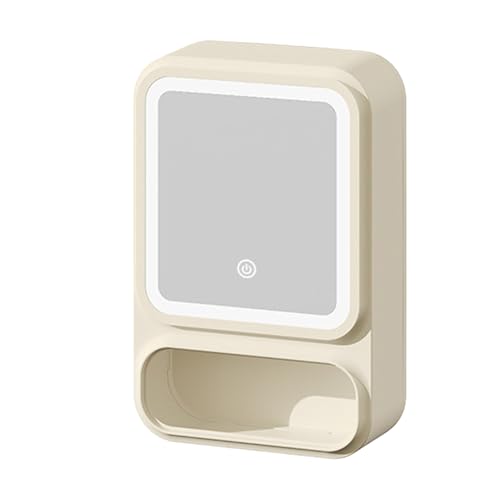 Gupcaqosjw Badezimmer Spiegel Schrank Wandmontage - Badezimmerspiegel Mit Integriertem Stauraum - Organizer Mit LED-Beleuchtung, Magnetischem Papierrollenhalter & Modernem Design Für Shampoo Und von Gupcaqosjw