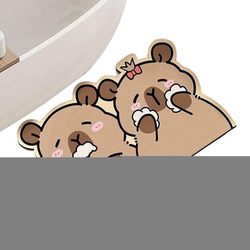 Gupcaqosjw Badmatte rutschfest - Capybara rutschfeste Badezimmer Fußmatte | Schnelltrocknende Weiche Matte Absorbierend Diatomeenerde Für Dusche Badewanne von Gupcaqosjw