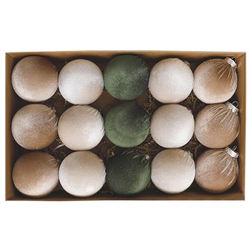 Gupcaqosjw Beflockte Weihnachtskugeln, Weihnachts Samtkugeln, Beflockter Kugel Ornament, Beflockte Kugeln Für Den Baum, 8 cm Kugelbaumschmuck Zum Aufhängen, Bruchsichere Beflockte Kugel von Gupcaqosjw