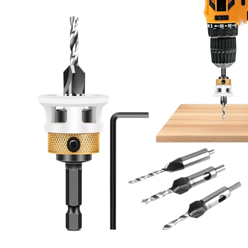 Gupcaqosjw Countersink -Bohrer -Bit für Holz, Holz Countersink -Bohrer Bit Set - 4x Countersink Bohrer Bits mit niedriger Reibungstiefe Stop - 1/4 Zoll Hex Shank, Schnellwechselwerkzeug mit Gupcaqosjw Countersink -Bohrer -Bit für Holz, Holz Countersink -Bohrer Bit Set - 4x Countersink Bohrer Bits mit niedriger Reibungstiefe Stop - 1/4 Zoll Hex Shank, Schnellwechselwerkzeug mit von Gupcaqosjw