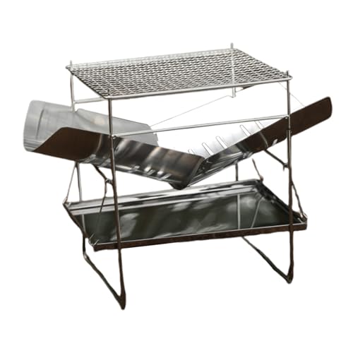 Gupcaqosjw Für Zelt | Klappbarer Camping Mit Verbrennungssystem | Edelstahl Ausstattung Klappgrill Für Outdoor BBQ Familienfeiern Angeln Picknick Trekking von Gupcaqosjw