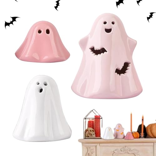 Gupcaqosjw Halloween Figur | Beleuchtete Deko Halloween Figur | 3 Teile Saisonale Deko Harz | Für Schreibtisch Kaminfensterbank Haus Dekoration von Gupcaqosjw