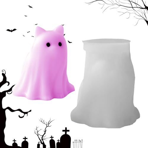Gupcaqosjw Halloween Kerzenformen - Silikon Harz Gießformen Für Kerzen,Niedliches Gruselhaus Deko Für Kuchendekoration Knetmasse Schokoladenguss Seifenherstellung Aromatherapie Kreativprojekte von Gupcaqosjw