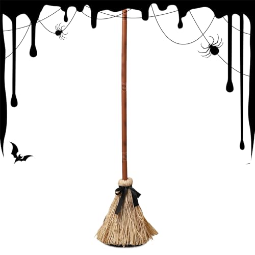 Gupcaqosjw Hexenbesen,Schwebender Partybesen | 110,5 cm Bewegliche Hexendekoration Mit Gruselgeräuschen Für Halloween Innen Und Außen von Gupcaqosjw