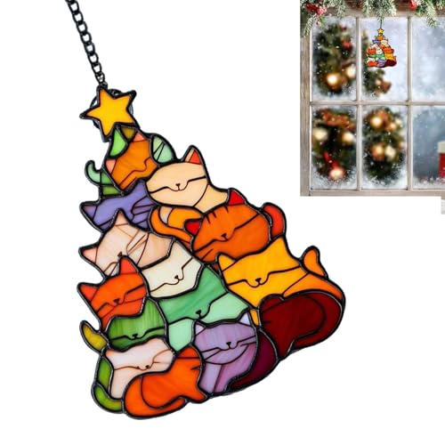 Gupcaqosjw Katzen Deko - Acryl 2D Flache Bunte Katzen Deko Für Weihnachtsbaum | Aufhängbar Fenster Für Innen Und Außen Garten Terrasse Balkon Gupcaqosjw Katzen Deko - Acryl 2D Flache Bunte Katzen Deko Für Weihnachtsbaum | Aufhängbar Fenster Für Innen Und Außen Garten Terrasse Balkon von Gupcaqosjw