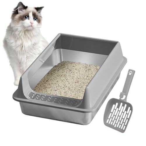 Gupcaqosjw Katzenklo - Hochwand Katzenklo mit Schaufel | Haftungsfreie Katzentoilette Für Kleine Mittelgroße Große Katzen Garten Terrasse Balkon Gupcaqosjw Katzenklo - Hochwand Katzenklo mit Schaufel | Haftungsfreie Katzentoilette Für Kleine Mittelgroße Große Katzen Garten Terrasse Balkon von Gupcaqosjw