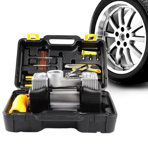 Gupcaqosjw Luftkompressor Koffer - Outdoor Reparatur Werkzeug Set - 12V Hochdruck Kompressor für Zuhause Camping Auto Notfall Reisen Fahrrad Motorrad Gupcaqosjw Luftkompressor Koffer - Outdoor Reparatur Werkzeug Set - 12V Hochdruck Kompressor für Zuhause Camping Auto Notfall Reisen Fahrrad Motorrad von Gupcaqosjw