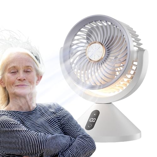 Gupcaqosjw Luftumwälzungsventilator - USB Aufladbarer Elektrischer Luftzirkulationsventilator | Entspannung Arbeitsbegleitung Mit LED Nachtlicht Funktion von Gupcaqosjw