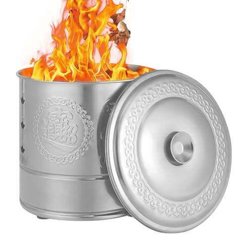 Gupcaqosjw Papierverbrenner | Edelstahl Verbrenner Ofen Kanister - Festliches Behältnis Mit Deckel Für Rituale Beerdigung Qingming Fest Gupcaqosjw Papierverbrenner | Edelstahl Verbrenner Ofen Kanister - Festliches Behältnis Mit Deckel Für Rituale Beerdigung Qingming Fest von Gupcaqosjw