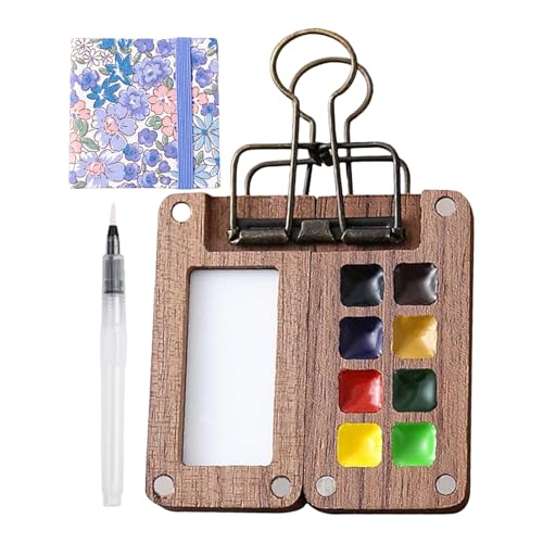 Gupcaqosjw Reise-Aquarellpalette, Aquarellpalette,Aquarellpalette | Reise Holz mit 8 Feldern, kleines s Aquarellfarben-Set für den Außenbereich Gupcaqosjw Reise-Aquarellpalette, Aquarellpalette,Aquarellpalette | Reise Holz mit 8 Feldern, kleines s Aquarellfarben-Set für den Außenbereich von Gupcaqosjw