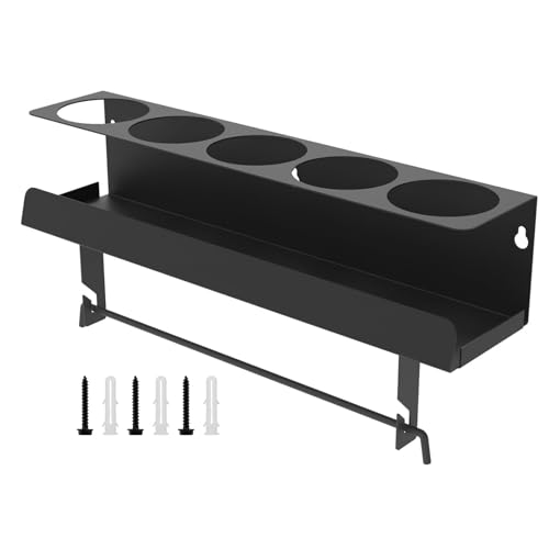 Gupcaqosjw Sprühflaschenhalter, 43x9.6x10.2cm Spraydosenhalter Wand, Sprühflaschenregal, Sprühdosenhalter, Sprühdosen Wandhalterung, Spraydosen Halterung, Farbflaschenhalter, 5-Loch-Farbflaschenhalter von Gupcaqosjw