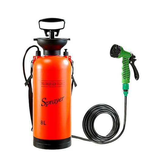 Gupcaqosjw Tragbare Campingdusche | Outdoor Camping Shower | 8 L Tragbare Druckdusche | 7 Arten Von Wassersprühmodi, Campingdusche Mit Pumpe Ohne Strom, Für Camping, Garten, Reisen, Hunde, Wandern von Gupcaqosjw