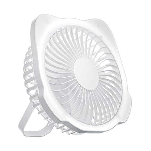 Gupcaqosjw Tragbarer Schreibtischventilator, Campingventilator mit LED-Licht - Camp-Zelt-Lüfter-LED-Laternen-Kombination - Wiederaufladbarer Mini-Ventilator mit 5 Geschwindigkeiten, tragbarer Gupcaqosjw Tragbarer Schreibtischventilator, Campingventilator mit LED-Licht - Camp-Zelt-Lüfter-LED-Laternen-Kombination - Wiederaufladbarer Mini-Ventilator mit 5 Geschwindigkeiten, tragbarer von Gupcaqosjw