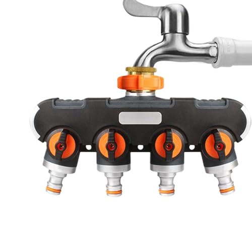 Gupcaqosjw Wassersplitter, Schlauchsplitter - Quick Connect Heavy-Duty-Legierung Multifunktional 4-Wege-Splitter | Lecksicheres tropfsicheres Steckeradapter für Gartenbewässerungssprinklersysteme von Gupcaqosjw