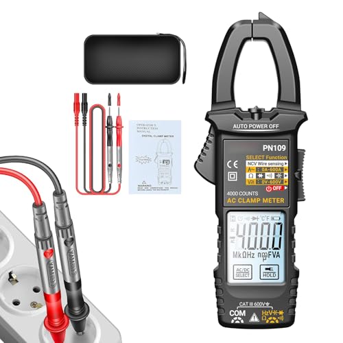 Gupcaqosjw Zangenamperemeter | Gleichstrom Zangenamperemeter 4000-Count,Tragbarer Automatischer Digital-Detektor Mit LCD Hintergrundbeleuchtung Für Spannungsprüfung Kabelstromkreis Kondensator Messung von Gupcaqosjw