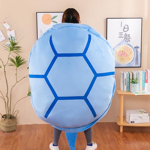 Schildkrötenkissen Zum Anziehen, Kissen Schildkröte, Multifunktionales Riesiges Tragbares Schildkrötenpanzerkissen, 40 Zoll Großes Lustiges Anziehkissen (Blau, 120 cm) von Guqkl