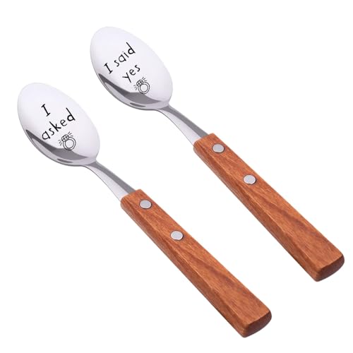 Verlobungslöffel-Geschenk-Set für Paare, Verlobungsgeschenk für Sie und Ihn, Paare, Hochzeitsgeschenke für Braut und Bräutigam, Kaffee-/Tee-Liebhaber, Geschenke für Verlobte, Verlobte von Guqqeuc