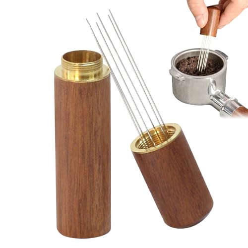 Espresso Zubehör Wdt Tool, Siebträger Zubehör Kaffee Zubehör Verteilerwerkzeug, Kaffee Tamper Espresso Nadel mit 6 Feinen Nadeln 0.4 mm, Aufgerüstet WDT Tool Espresso Nadel, Coffee Accessories von Gurfzcyuoo