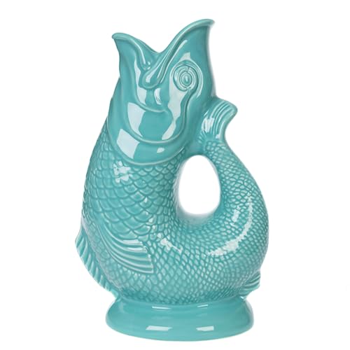 Gurgly Iconic Aqua Glug Krug 28 cm groß 1,4 l – Fischwasserkrug, dekorative Fischvase, Ornament, Karaffe von Gurgly