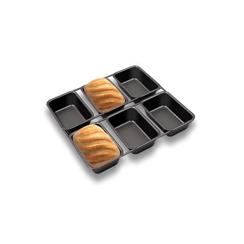 Gurlideo 6 Tassen Mini Kastenform Antihaft Backform für Brot Kuchen Desserts Muffins Kleine Backformen Spülmaschinenfest von Gurlideo