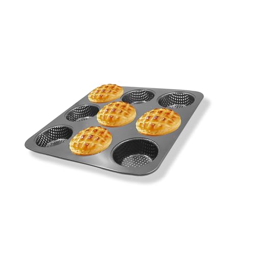 Gurlideo Mini-Burger-Brotblech, Fächer für Hamburgerbrötchen, antihaftbeschichtet, Karbonstahl, 9 Mulden, große Backform für hausgemachte Hamburgerbrötchen von Gurlideo