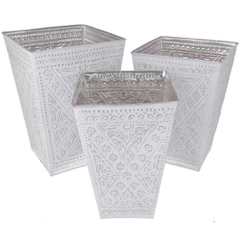 Guru-Shop Allzweckkorb Papierkorb, Exotischer Übertopf aus geprägtem.. von Guru-Shop