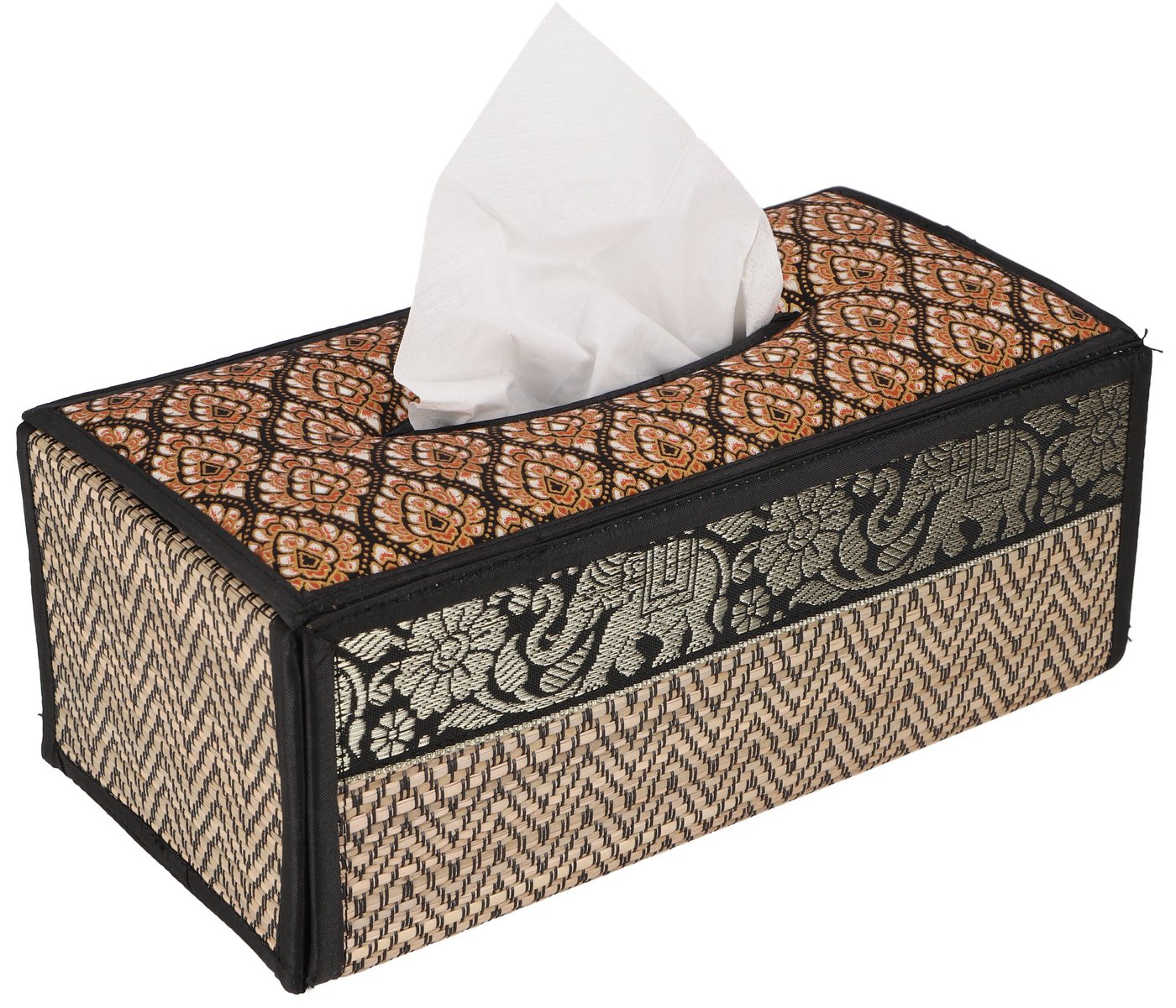 Guru-Shop Aufbewahrungsdose Kosmetiktücher Servietten Box aus Rattan Napkin.. von Guru-Shop