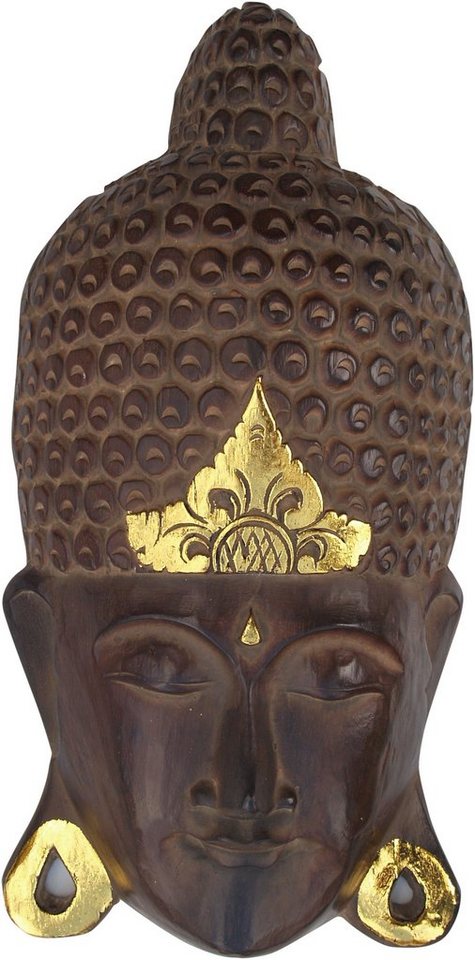 Guru-Shop Buddhafigur Buddha Maske mit Goldverzierung, Wandschmuck,.. von Guru-Shop