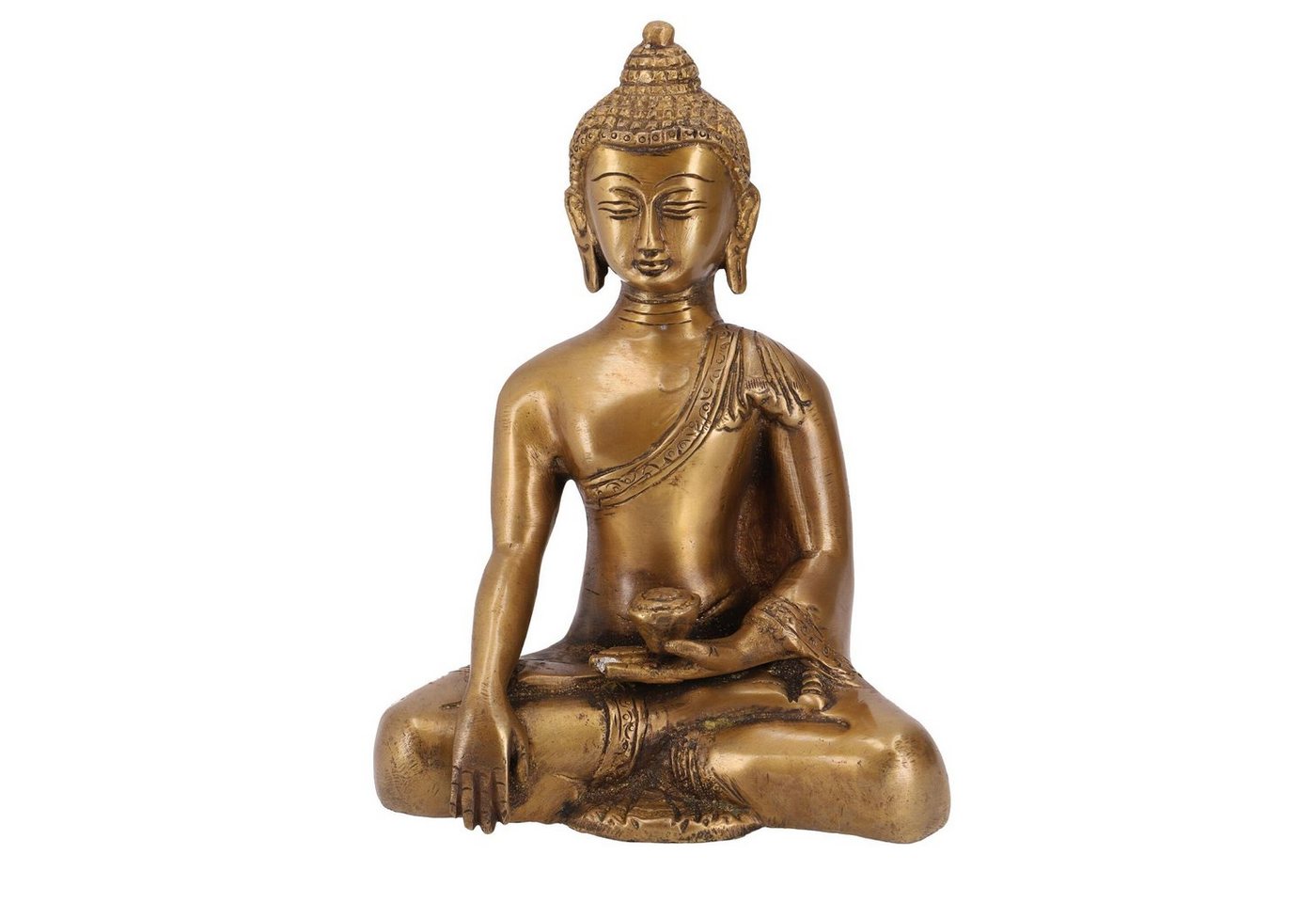 Guru-Shop Buddhafigur Buddha Statue aus Messing Bhumisparsa Mudra 16.. von Guru-Shop