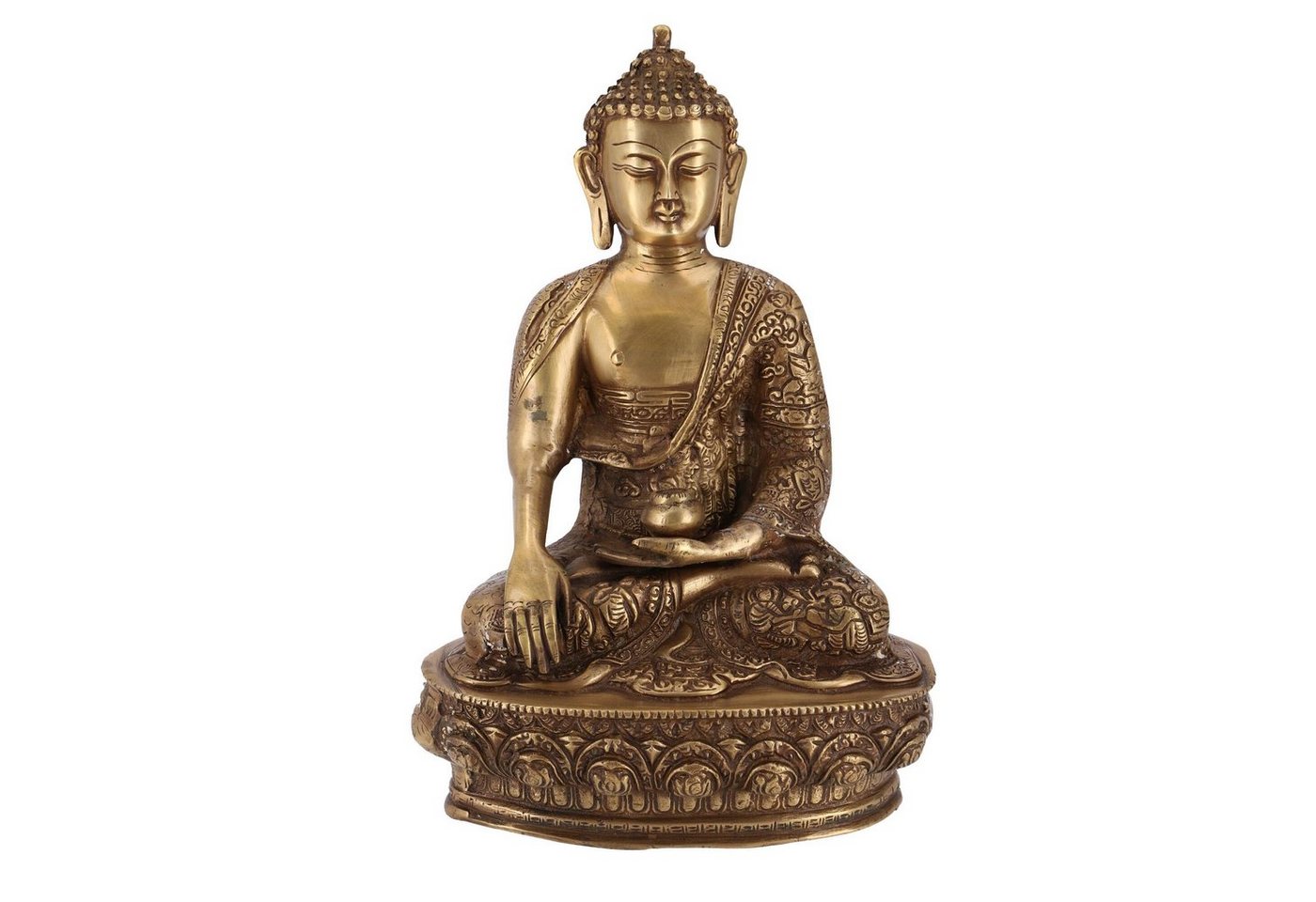 Guru-Shop Buddhafigur Buddha Statue aus Messing Bhumisparsa Mudra 32.. von Guru-Shop