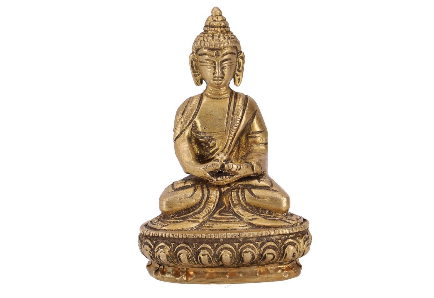 Guru-Shop Buddhafigur Buddha Statue aus Messing Dhyana Mudra 10 cm -.. von Guru-Shop