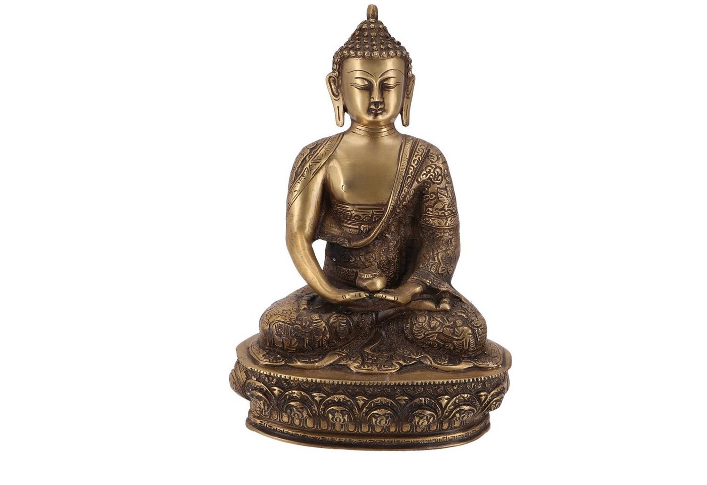 Guru-Shop Buddhafigur Buddha Statue aus Messing Dhyana Mudra 31 cm -.. von Guru-Shop