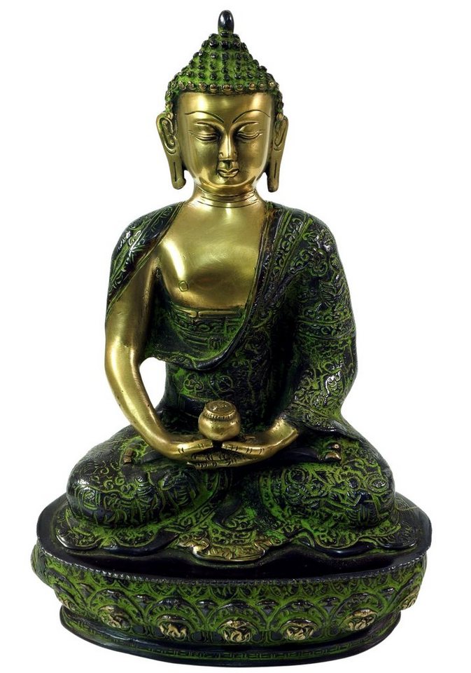 Guru-Shop Buddhafigur Buddha Statue aus Messing Dhyana Mudra - 31 cm.. von Guru-Shop