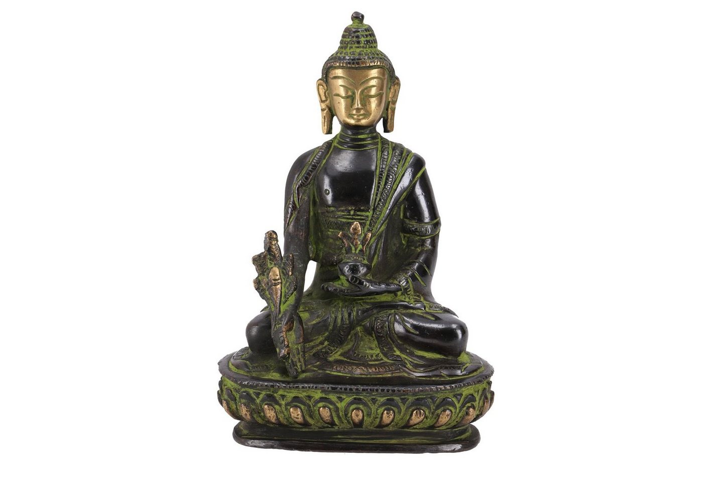 Guru-Shop Buddhafigur Buddha Statue aus Messing Medizin Buddha 14 cm.. von Guru-Shop