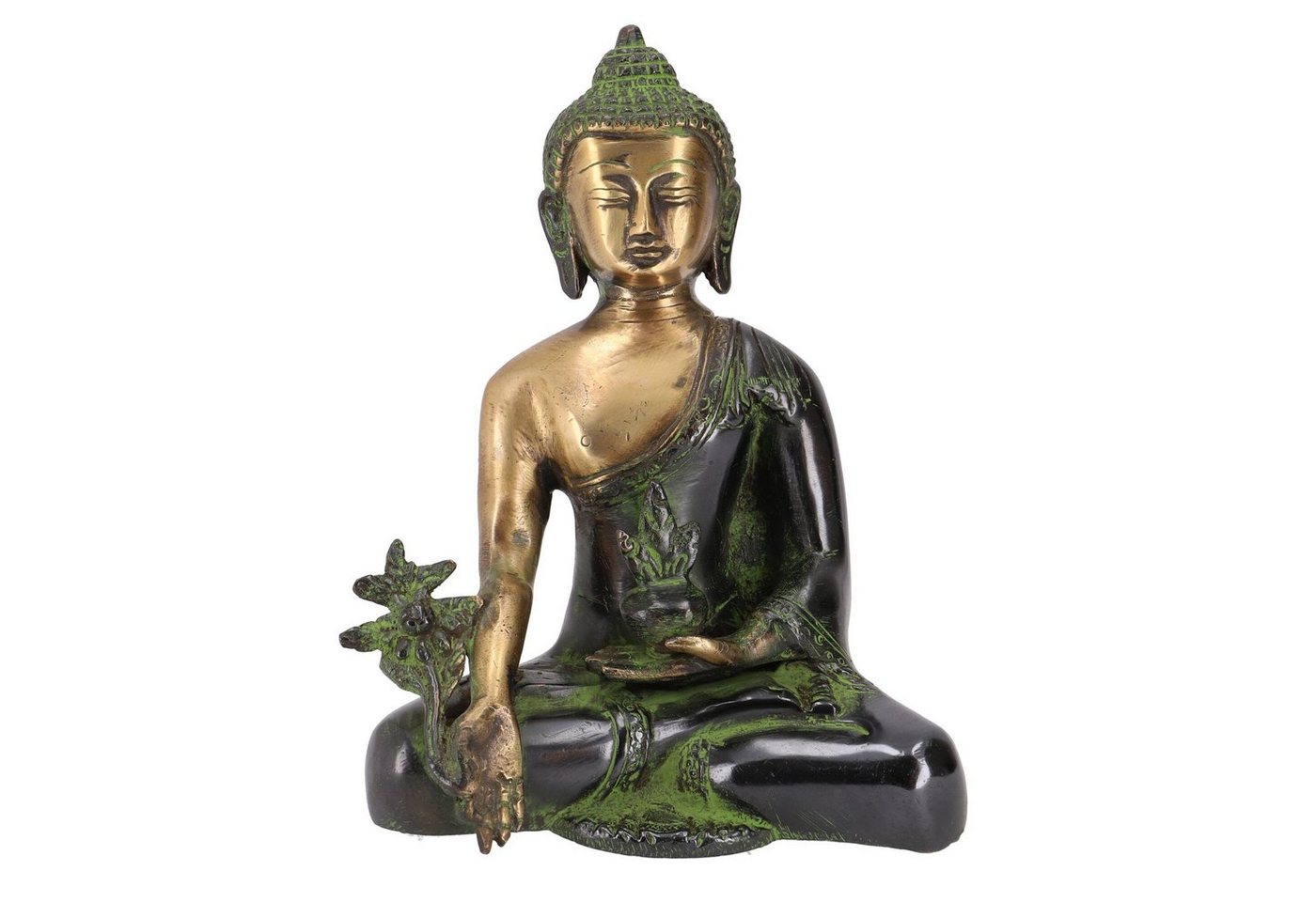 Guru-Shop Buddhafigur Buddha Statue aus Messing Medizin Buddha 18 cm.. von Guru-Shop