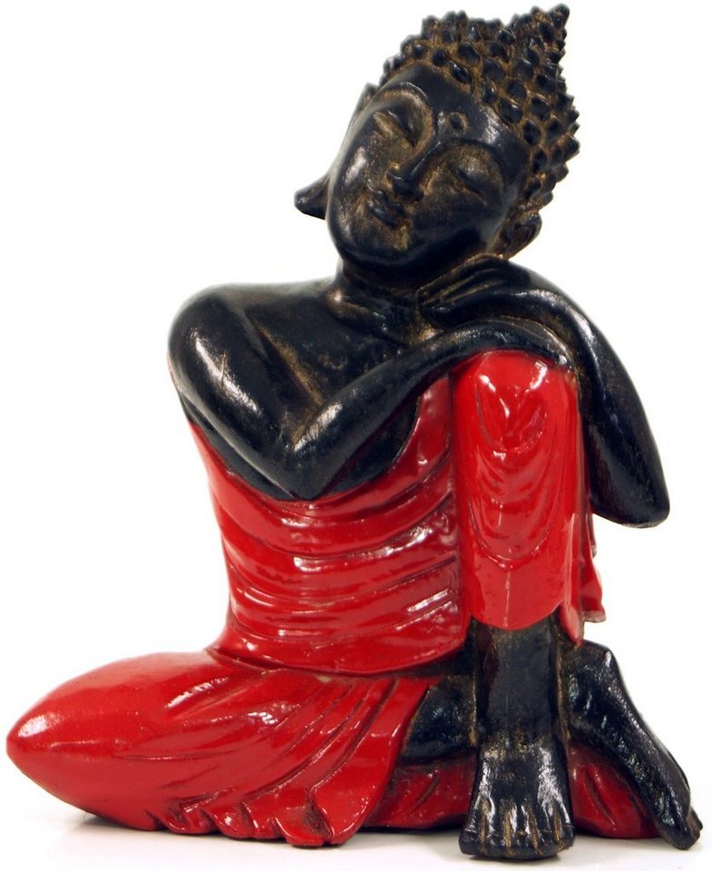 Guru-Shop Buddhafigur Geschnitzte sitzender Buddha Figur, träumender.. von Guru-Shop