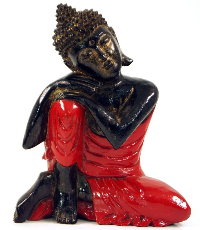 Guru-Shop Buddhafigur Geschnitzte sitzender Buddha Figur, träumender.. von Guru-Shop