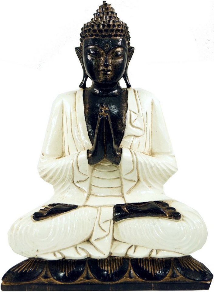 Guru-Shop Buddhafigur Geschnitzter sitzender Buddha im Anjali Mudra -.. von Guru-Shop