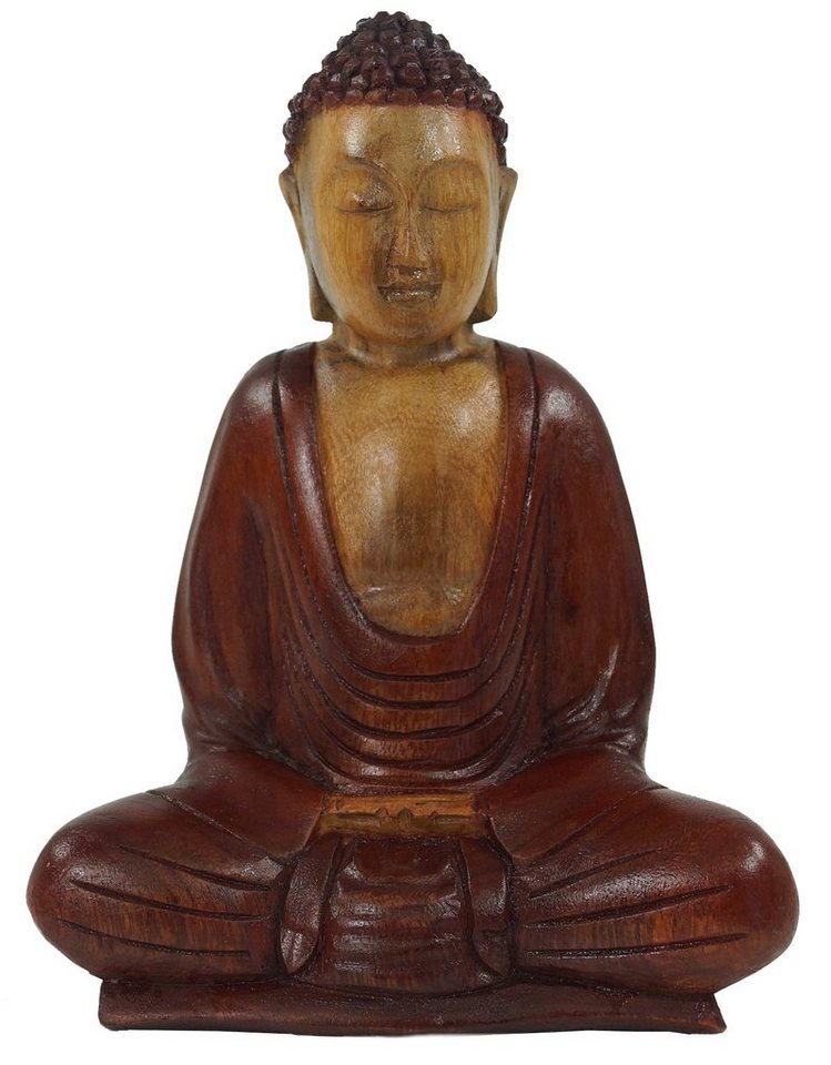 Guru-Shop Buddhafigur Holzbuddha, Buddha Statue, Handarbeit 20 cm.. von Guru-Shop