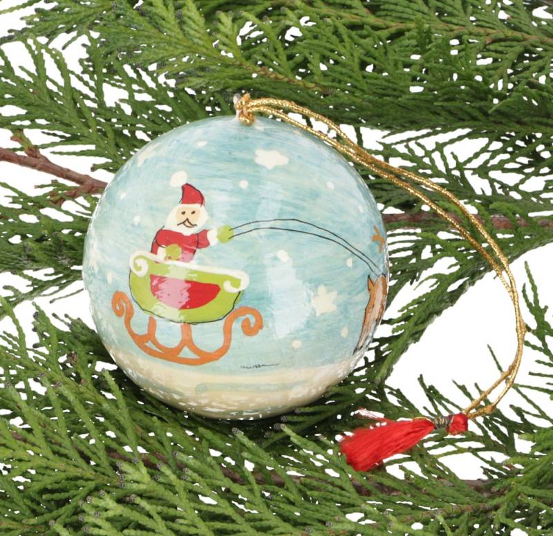 Guru-Shop Christbaumschmuck Upcycling Weihnachtskugel aus Pappmachee,.. Guru-Shop Christbaumschmuck Upcycling Weihnachtskugel aus Pappmachee,.. von Guru-Shop
