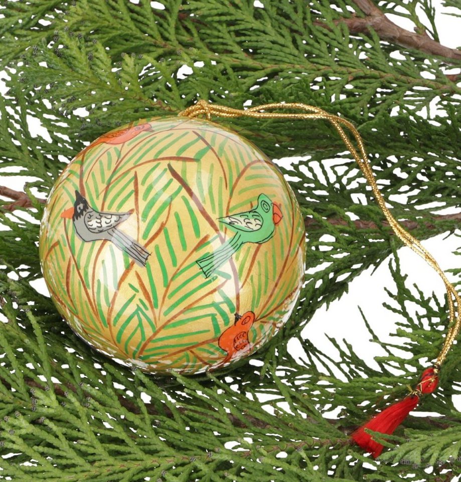 Guru-Shop Christbaumschmuck Upcycling Weihnachtskugel aus Pappmachee,.. von Guru-Shop