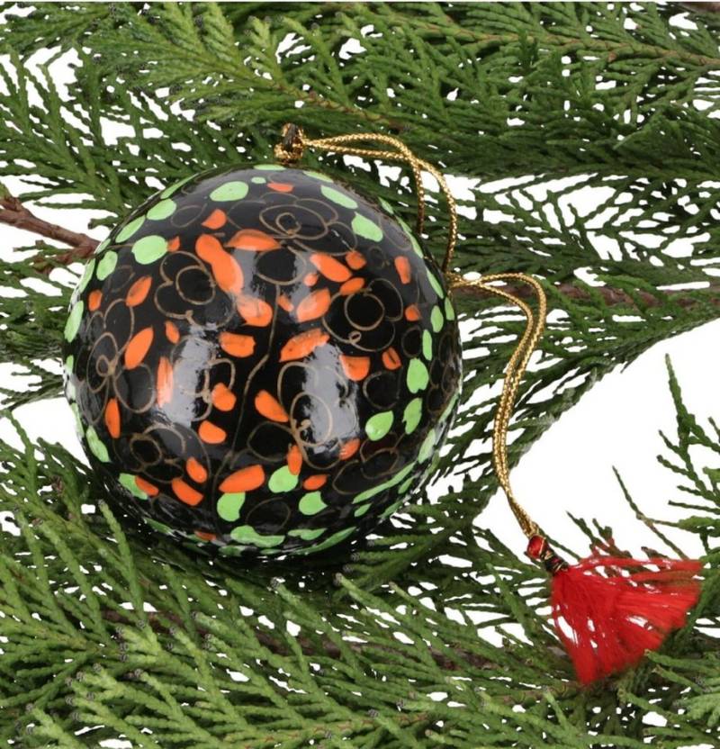 Guru-Shop Christbaumschmuck Upcycling Weihnachtskugel aus Pappmachee,.. von Guru-Shop